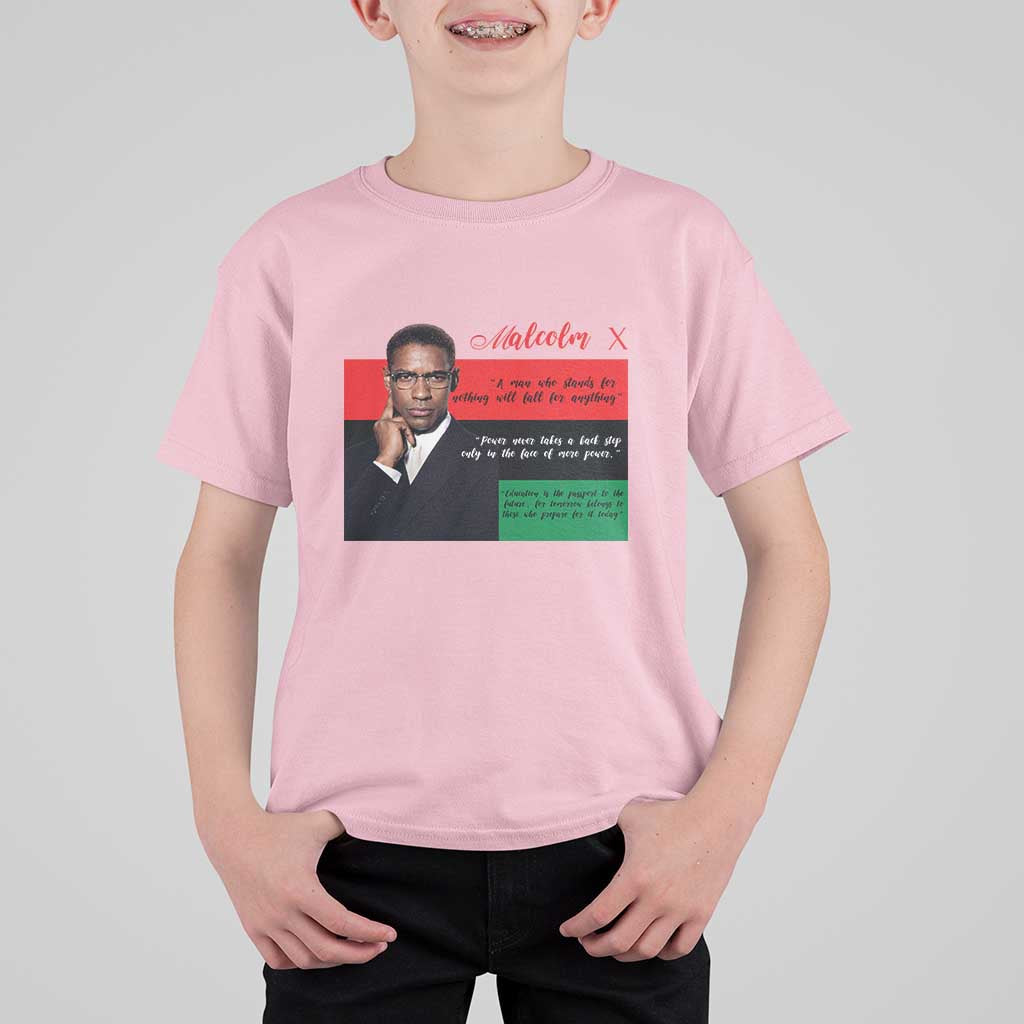 Motivational Malcolm X Quote T Shirt For Kid Black History Month Gift - Wonder Print Shop