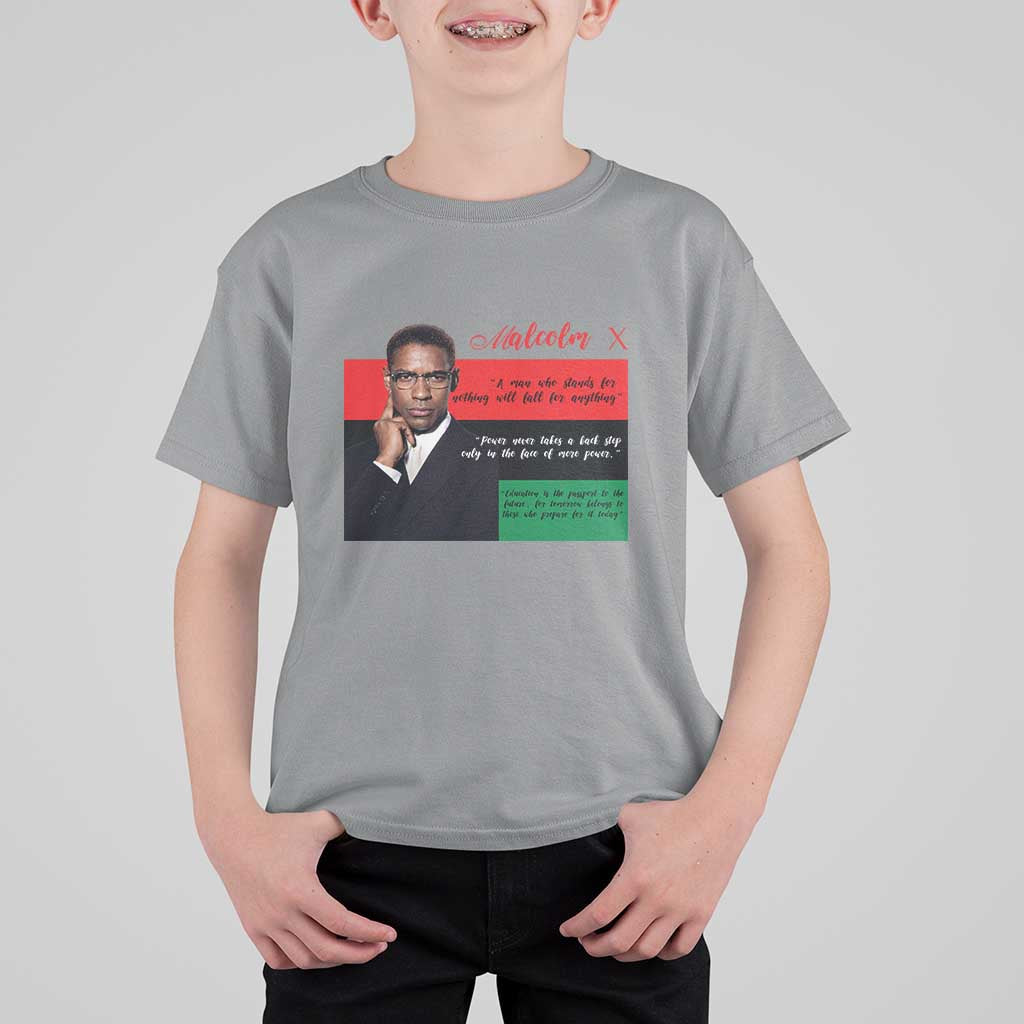Motivational Malcolm X Quote T Shirt For Kid Black History Month Gift - Wonder Print Shop
