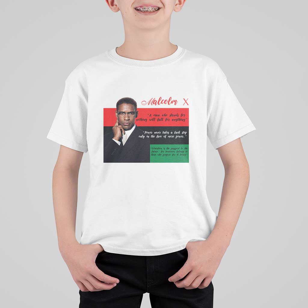 Motivational Malcolm X Quote T Shirt For Kid Black History Month Gift - Wonder Print Shop