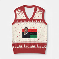 Motivational Malcolm X Quote V-Neck Knit Sweater Vest Black History Month Gift - Wonder Print Shop