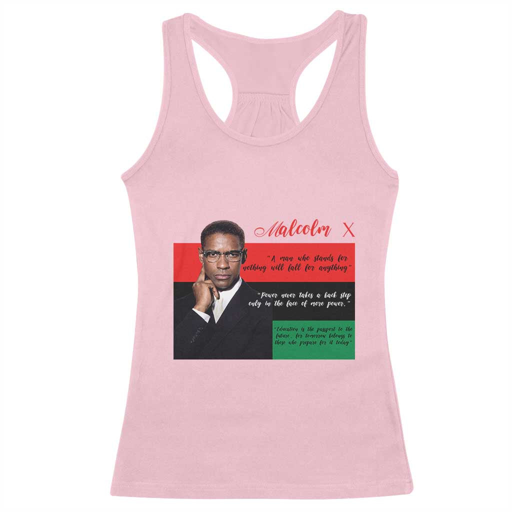 Motivational Malcolm X Quote Racerback Tank Top Black History Month Gift - Wonder Print Shop
