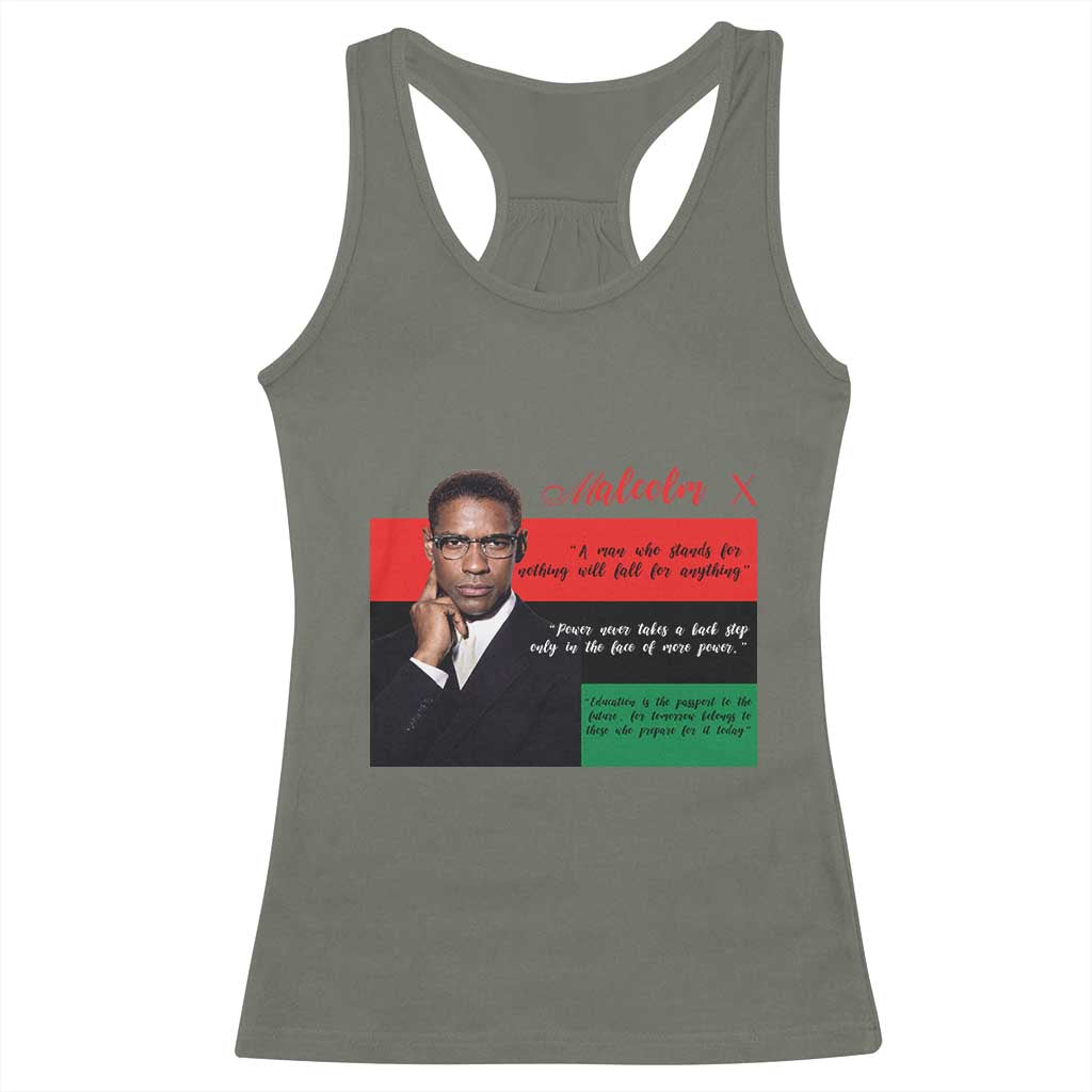 Motivational Malcolm X Quote Racerback Tank Top Black History Month Gift - Wonder Print Shop