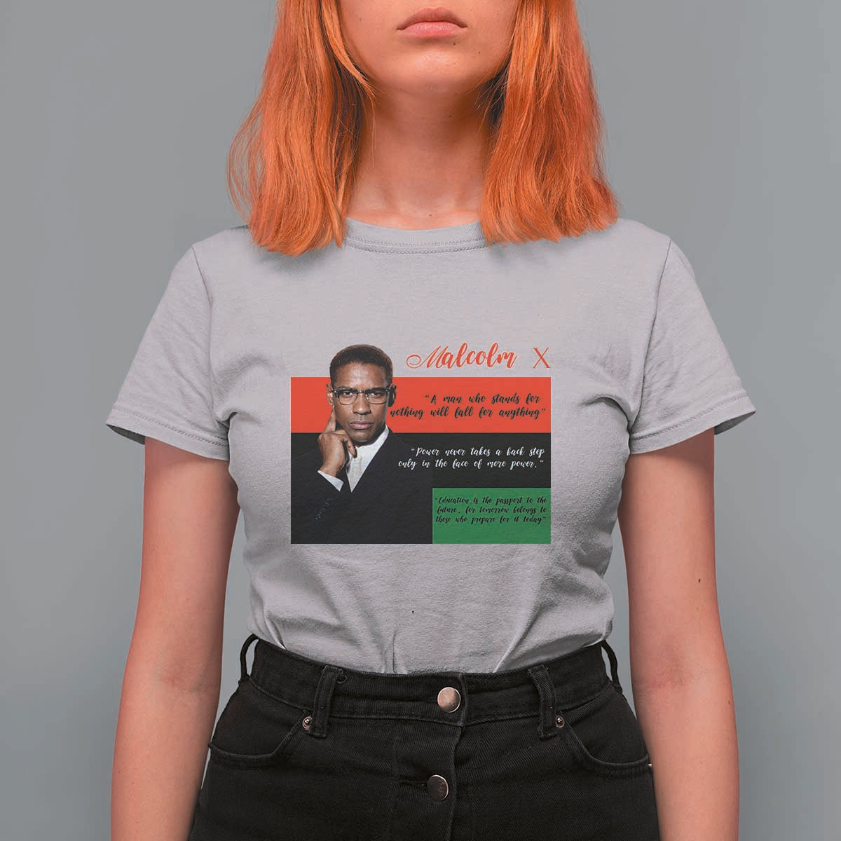 Motivational Malcolm X Quote T Shirt For Women Black History Month Gift - Wonder Print Shop