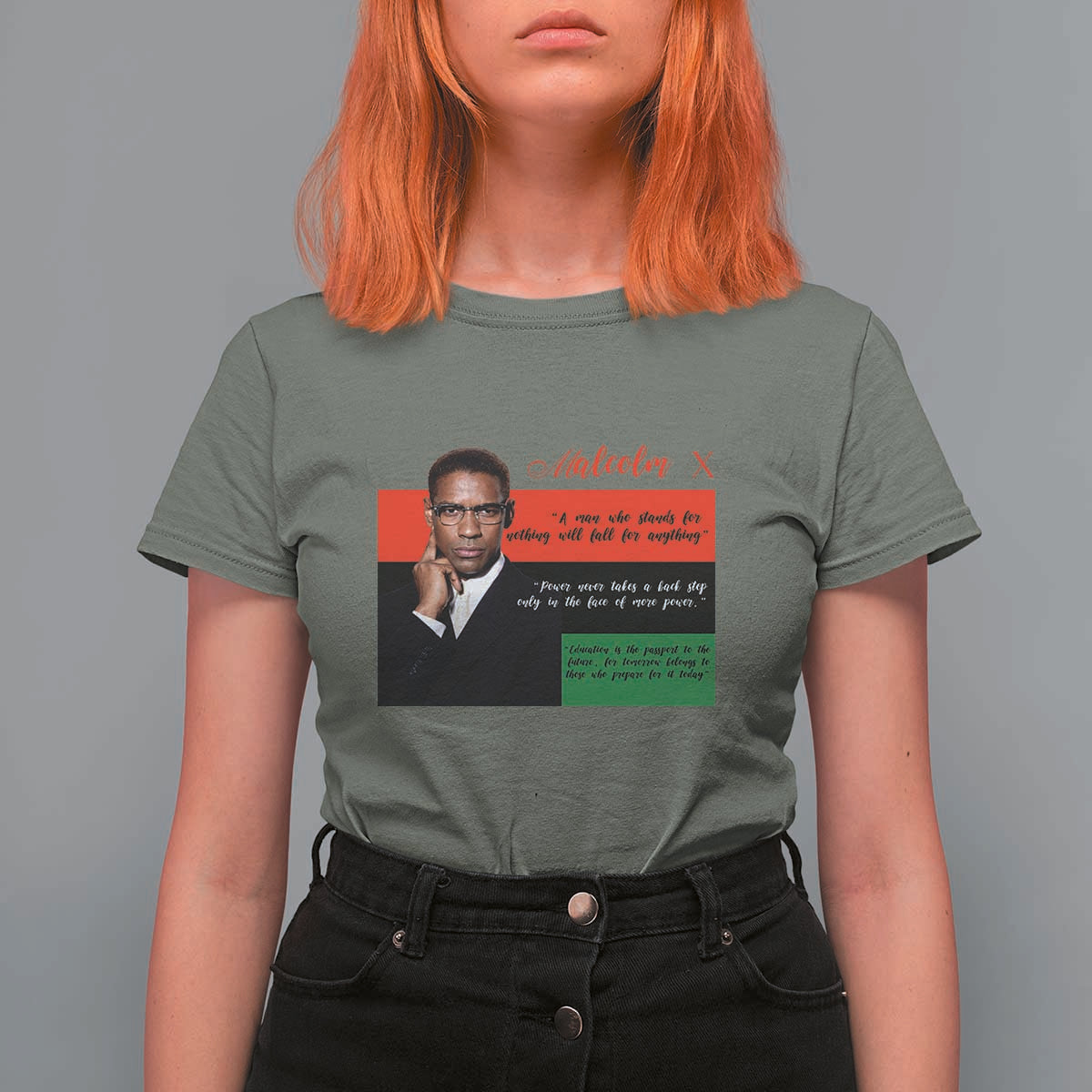Motivational Malcolm X Quote T Shirt For Women Black History Month Gift - Wonder Print Shop