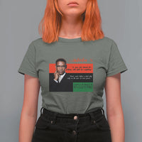 Motivational Malcolm X Quote T Shirt For Women Black History Month Gift - Wonder Print Shop