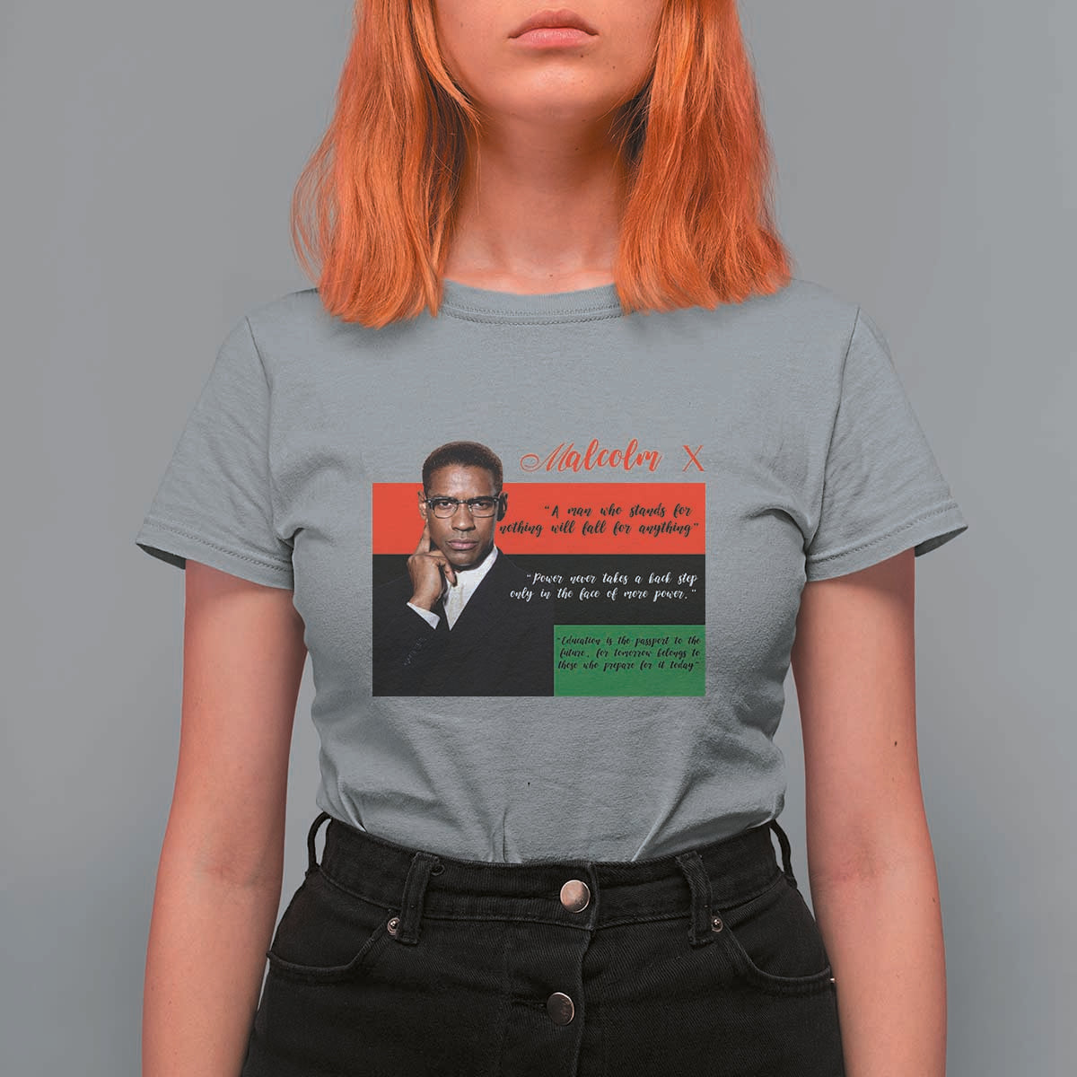 Motivational Malcolm X Quote T Shirt For Women Black History Month Gift - Wonder Print Shop