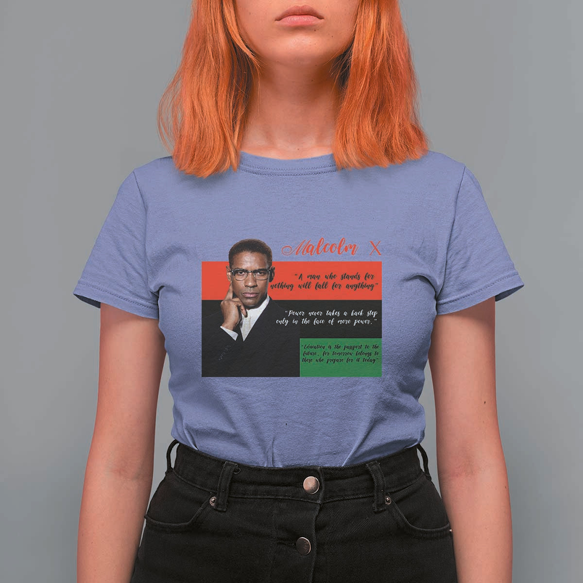 Motivational Malcolm X Quote T Shirt For Women Black History Month Gift - Wonder Print Shop