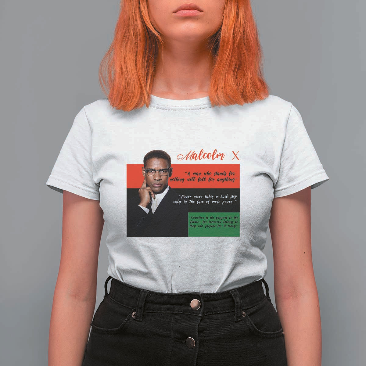 Motivational Malcolm X Quote T Shirt For Women Black History Month Gift - Wonder Print Shop