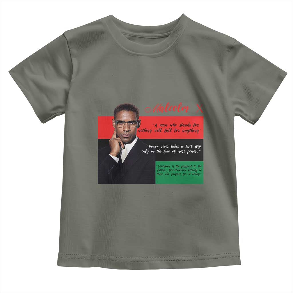 Motivational Malcolm X Quote Toddler T Shirt Black History Month Gift - Wonder Print Shop