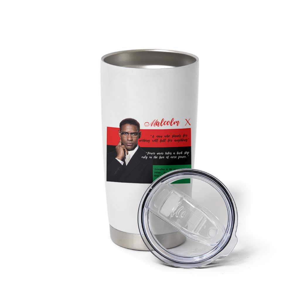Motivational Malcolm X Quote Tumbler Cup Black History Month Gift - Wonder Print Shop