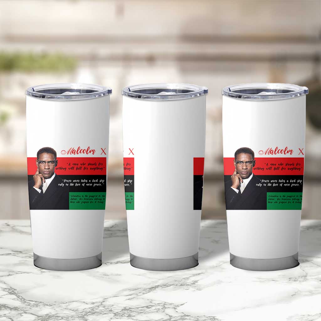 Motivational Malcolm X Quote Tumbler Cup Black History Month Gift - Wonder Print Shop