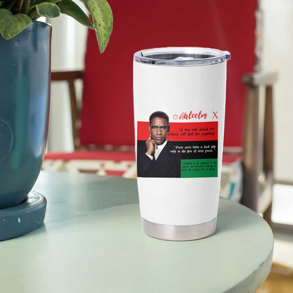Motivational Malcolm X Quote Tumbler Cup Black History Month Gift - Wonder Print Shop
