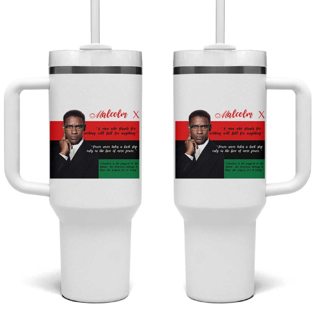 Motivational Malcolm X Quote Tumbler With Handle Black History Month Gift - Wonder Print Shop