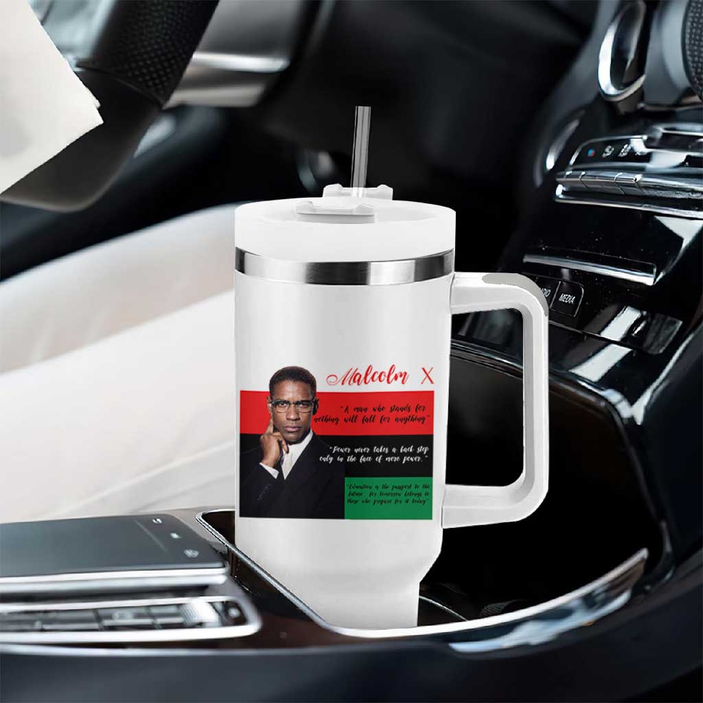 Motivational Malcolm X Quote Tumbler With Handle Black History Month Gift - Wonder Print Shop