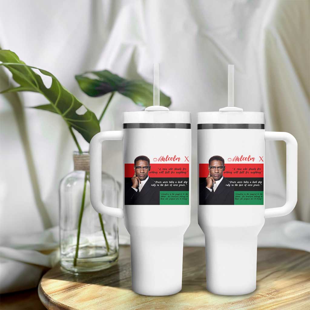 Motivational Malcolm X Quote Tumbler With Handle Black History Month Gift - Wonder Print Shop