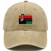 Motivational Malcolm X Quote Washed Cotton Baseball Cap Black History Month Gift
