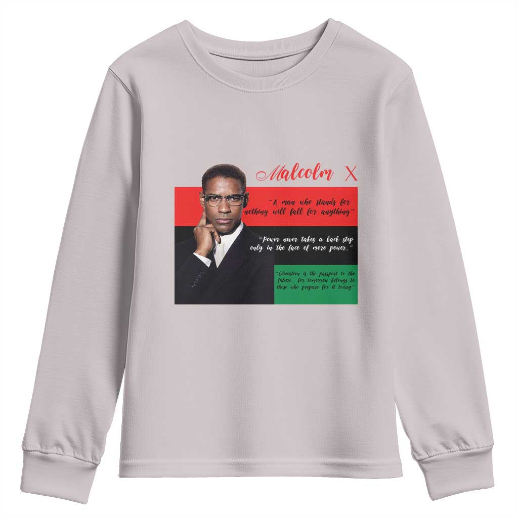 Motivational Malcolm X Quote Youth Sweatshirt Black History Month Gift - Wonder Print Shop