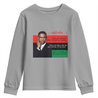 Motivational Malcolm X Quote Youth Sweatshirt Black History Month Gift - Wonder Print Shop