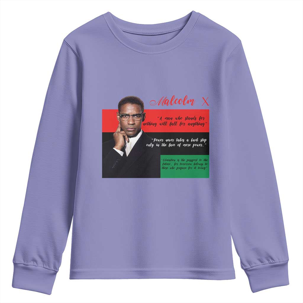 Motivational Malcolm X Quote Youth Sweatshirt Black History Month Gift - Wonder Print Shop