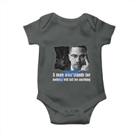 Malcolm X Quote Baby Onesie A Man Who Stands For Nothing Will Fall - Wonder Print Shop