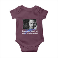 Malcolm X Quote Baby Onesie A Man Who Stands For Nothing Will Fall - Wonder Print Shop