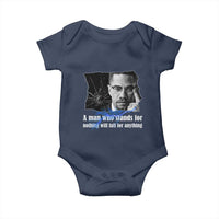 Malcolm X Quote Baby Onesie A Man Who Stands For Nothing Will Fall - Wonder Print Shop