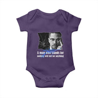 Malcolm X Quote Baby Onesie A Man Who Stands For Nothing Will Fall - Wonder Print Shop