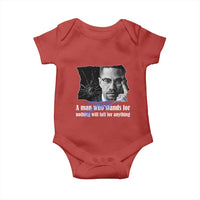 Malcolm X Quote Baby Onesie A Man Who Stands For Nothing Will Fall - Wonder Print Shop