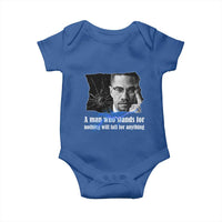 Malcolm X Quote Baby Onesie A Man Who Stands For Nothing Will Fall - Wonder Print Shop