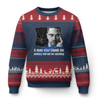 Malcolm X Quote Ugly Christmas Sweater A Man Who Stands For Nothing Will Fall - Wonder Print Shop