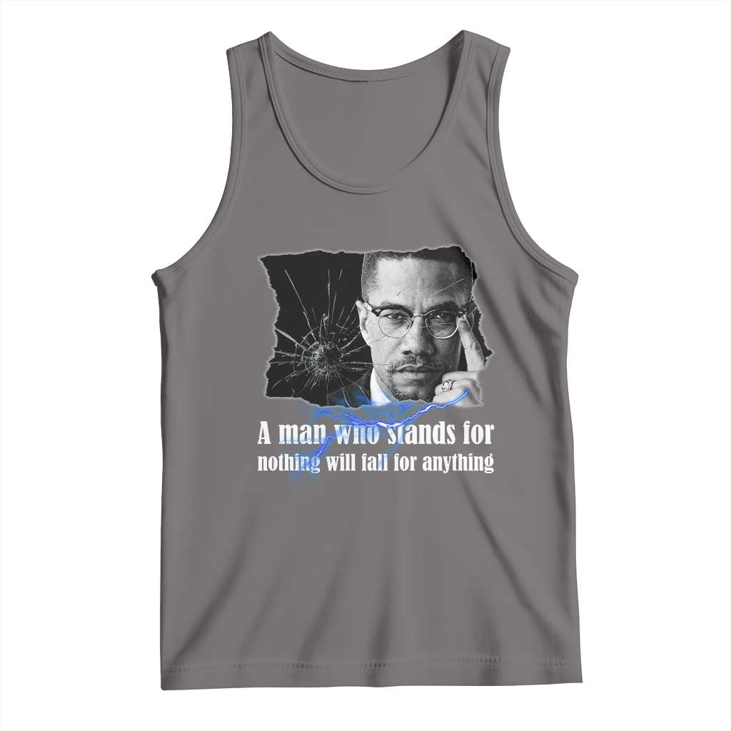 Malcolm X Quote Tank Top A Man Who Stands For Nothing Will Fall - Wonder Print Shop