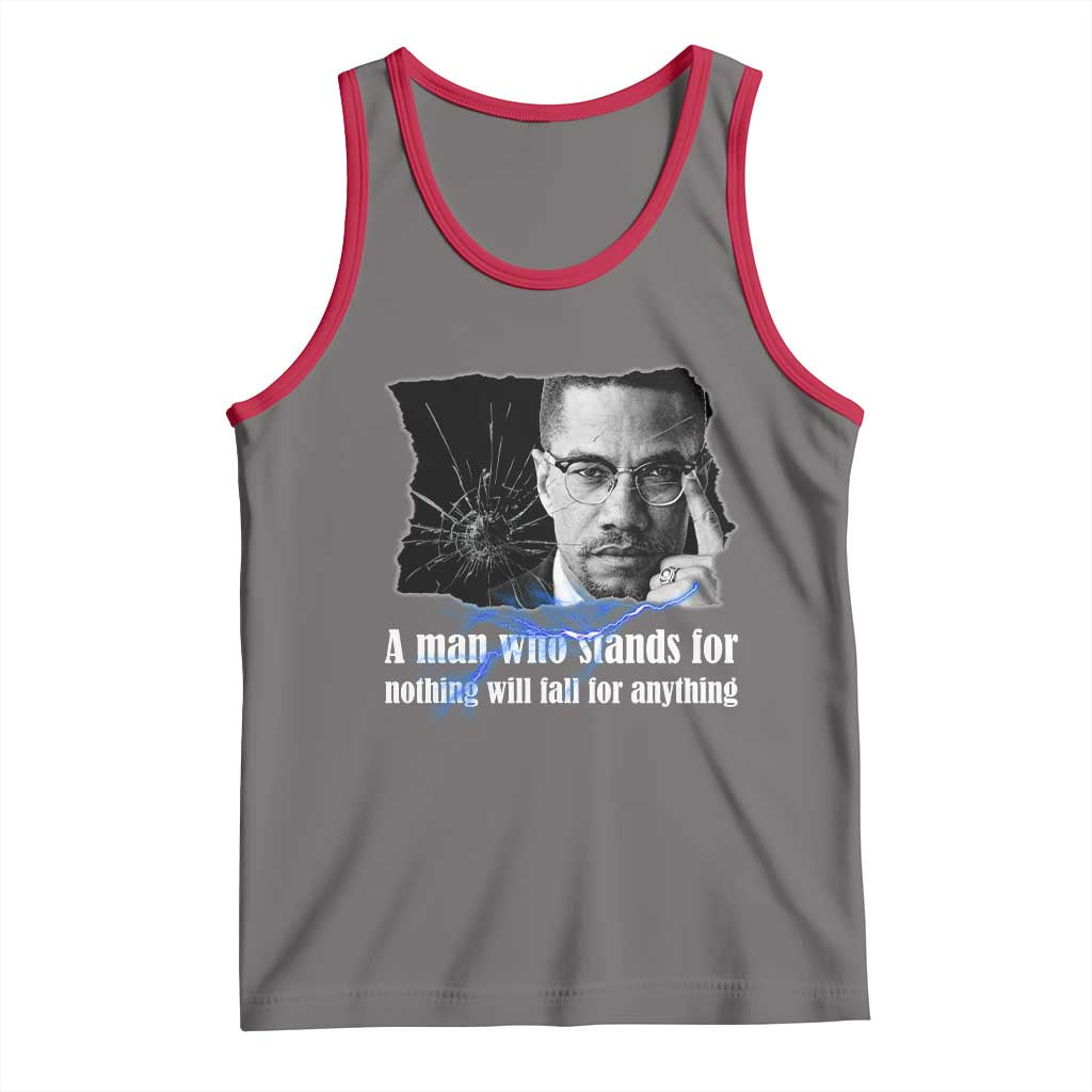 Malcolm X Quote Tank Top A Man Who Stands For Nothing Will Fall - Wonder Print Shop