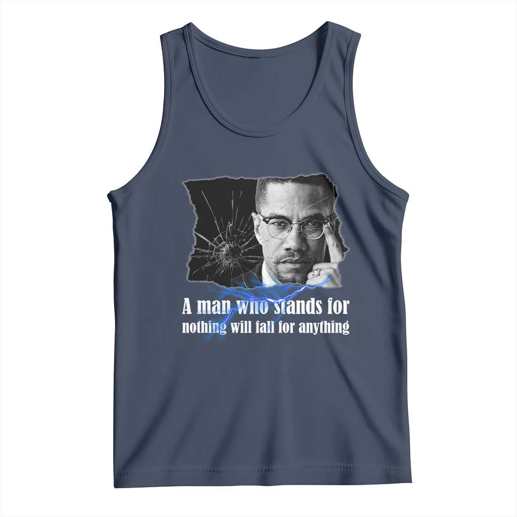 Malcolm X Quote Tank Top A Man Who Stands For Nothing Will Fall - Wonder Print Shop