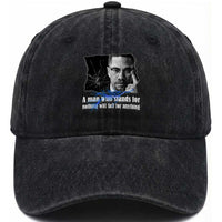 Malcolm X Quote Washed Cotton Baseball Cap A Man Who Stands For Nothing Will Fall