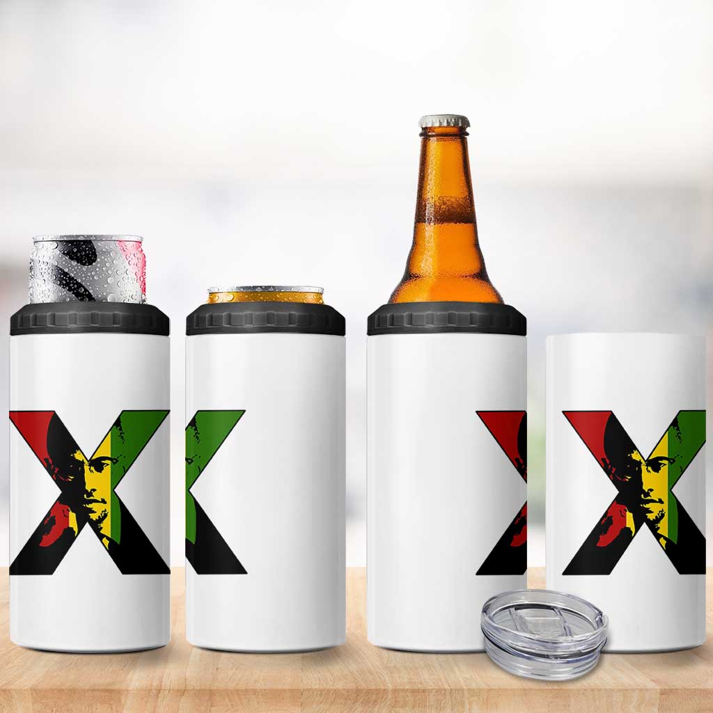 Malcolm X 4 in 1 Can Cooler Tumbler African American Heritage Gift - Wonder Print Shop