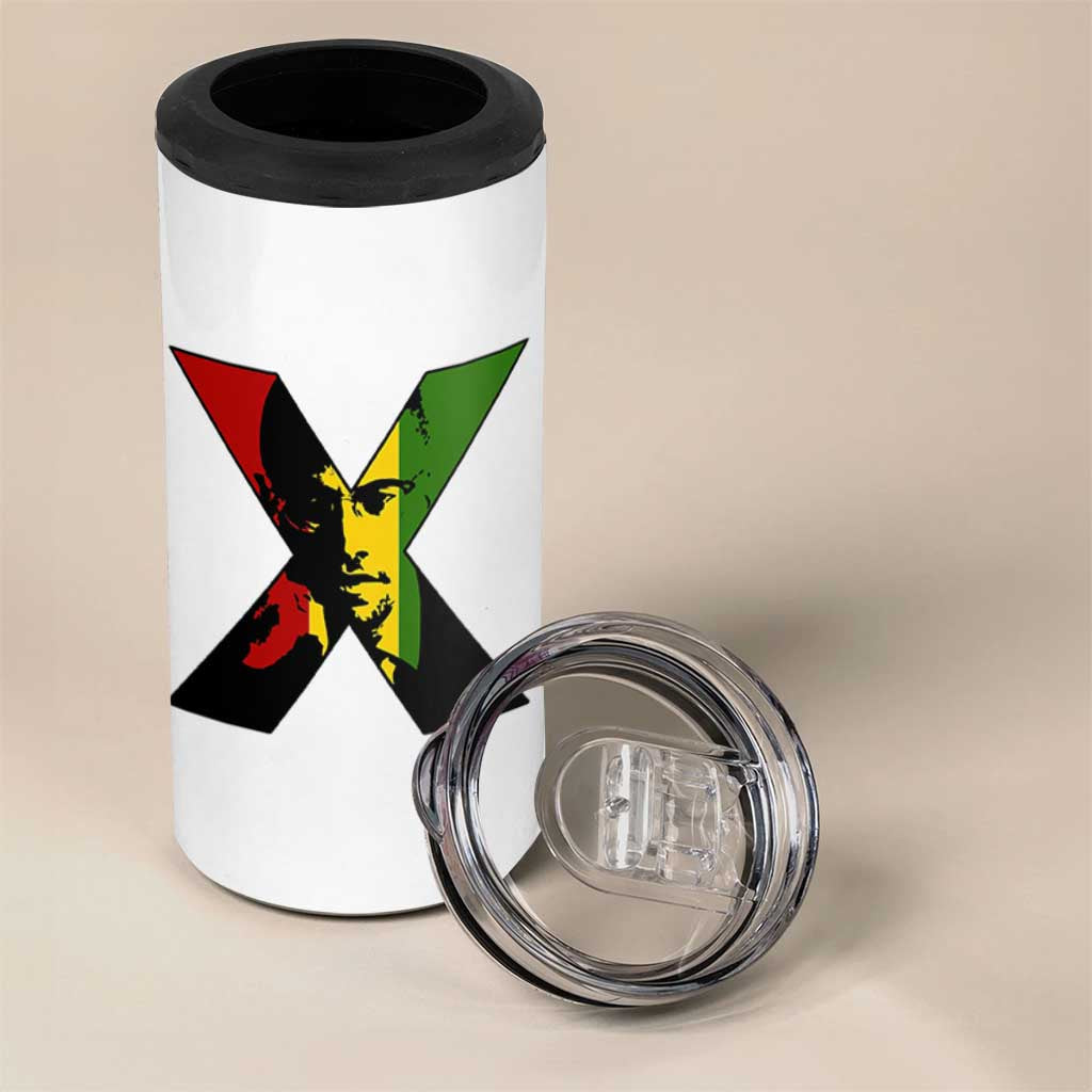 Malcolm X 4 in 1 Can Cooler Tumbler African American Heritage Gift - Wonder Print Shop