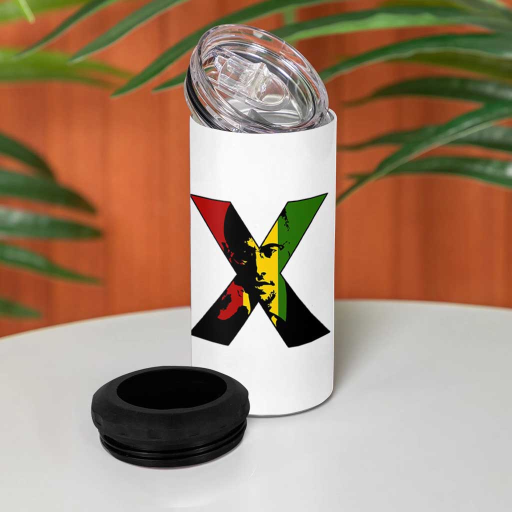 Malcolm X 4 in 1 Can Cooler Tumbler African American Heritage Gift - Wonder Print Shop