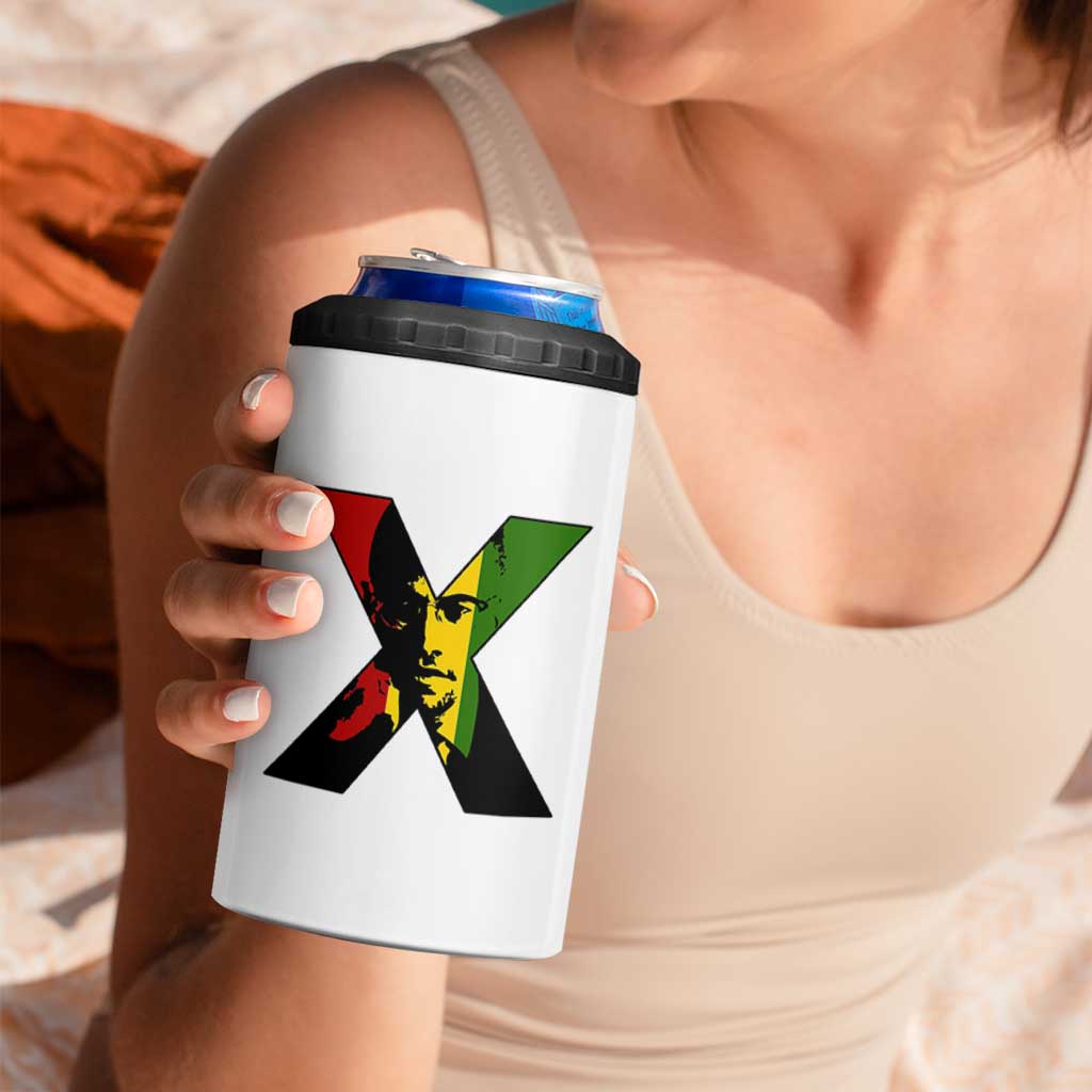 Malcolm X 4 in 1 Can Cooler Tumbler African American Heritage Gift - Wonder Print Shop