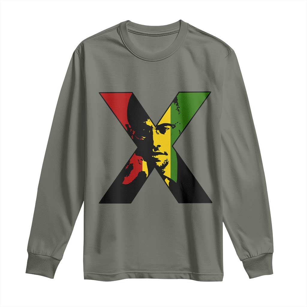 Malcolm X Long Sleeve Shirt African American Heritage Gift - Wonder Print Shop