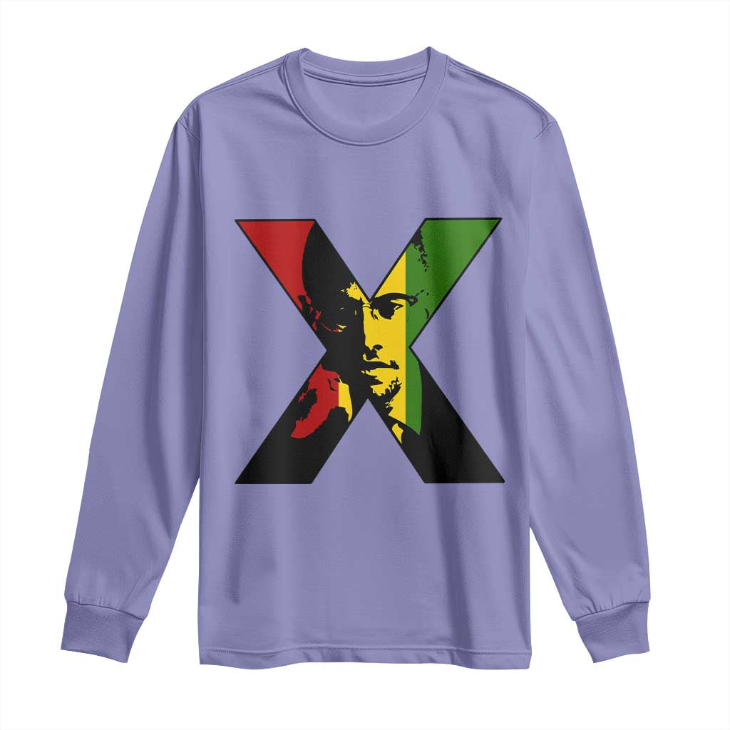 Malcolm X Long Sleeve Shirt African American Heritage Gift - Wonder Print Shop