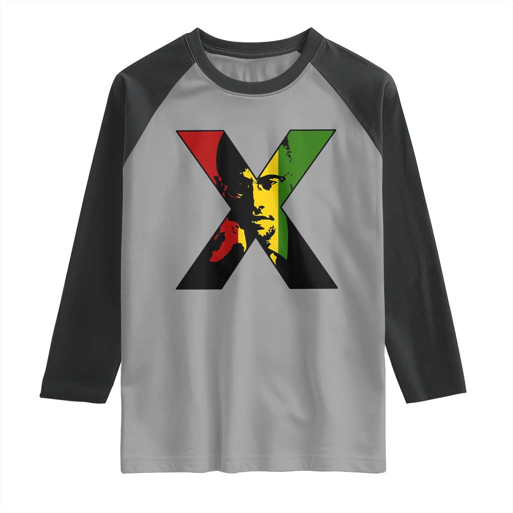 Malcolm X Raglan Shirt African American Heritage Gift - Wonder Print Shop