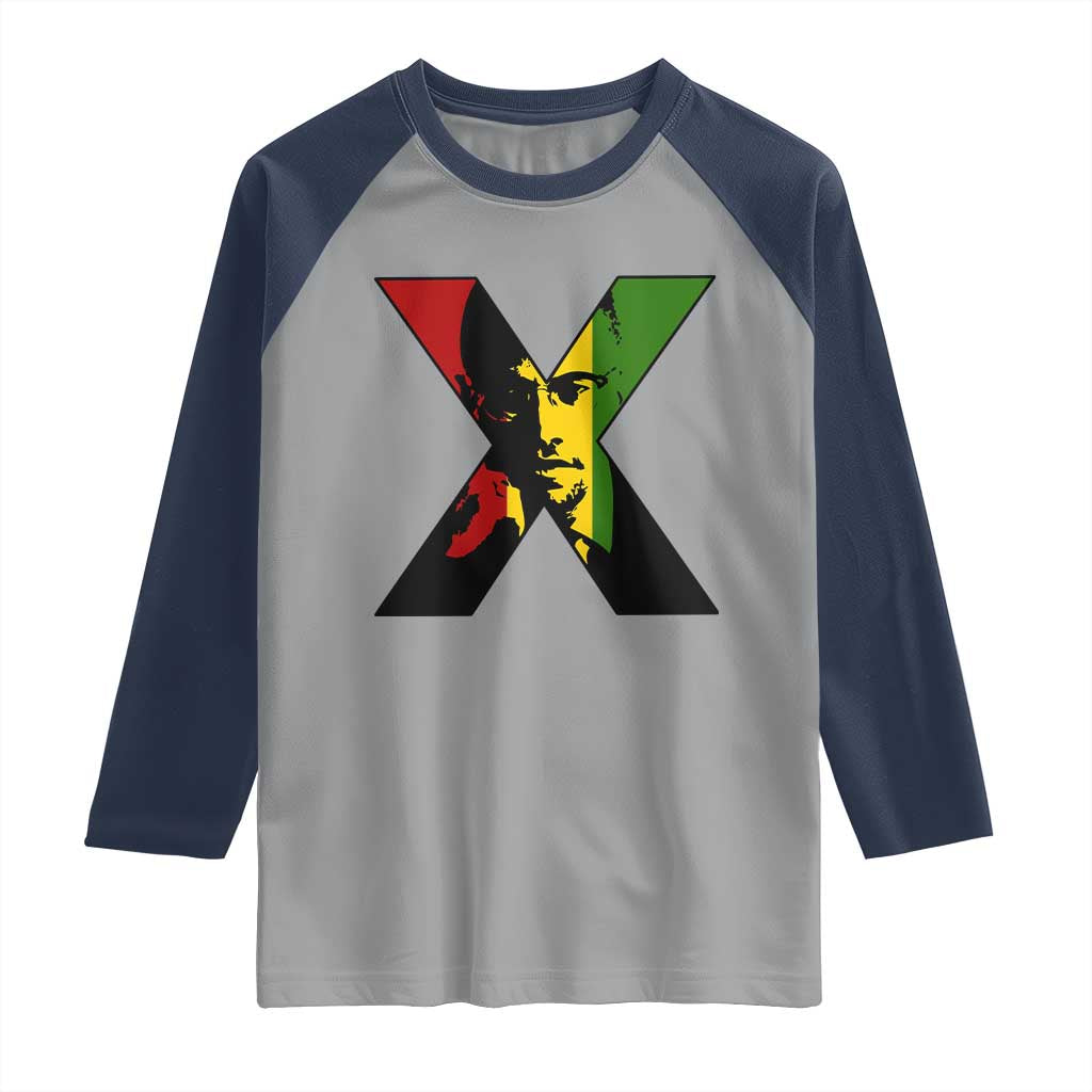Malcolm X Raglan Shirt African American Heritage Gift - Wonder Print Shop
