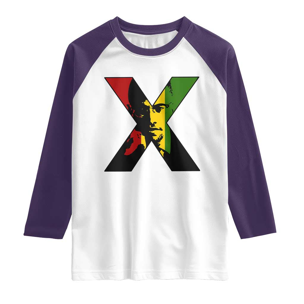 Malcolm X Raglan Shirt African American Heritage Gift - Wonder Print Shop