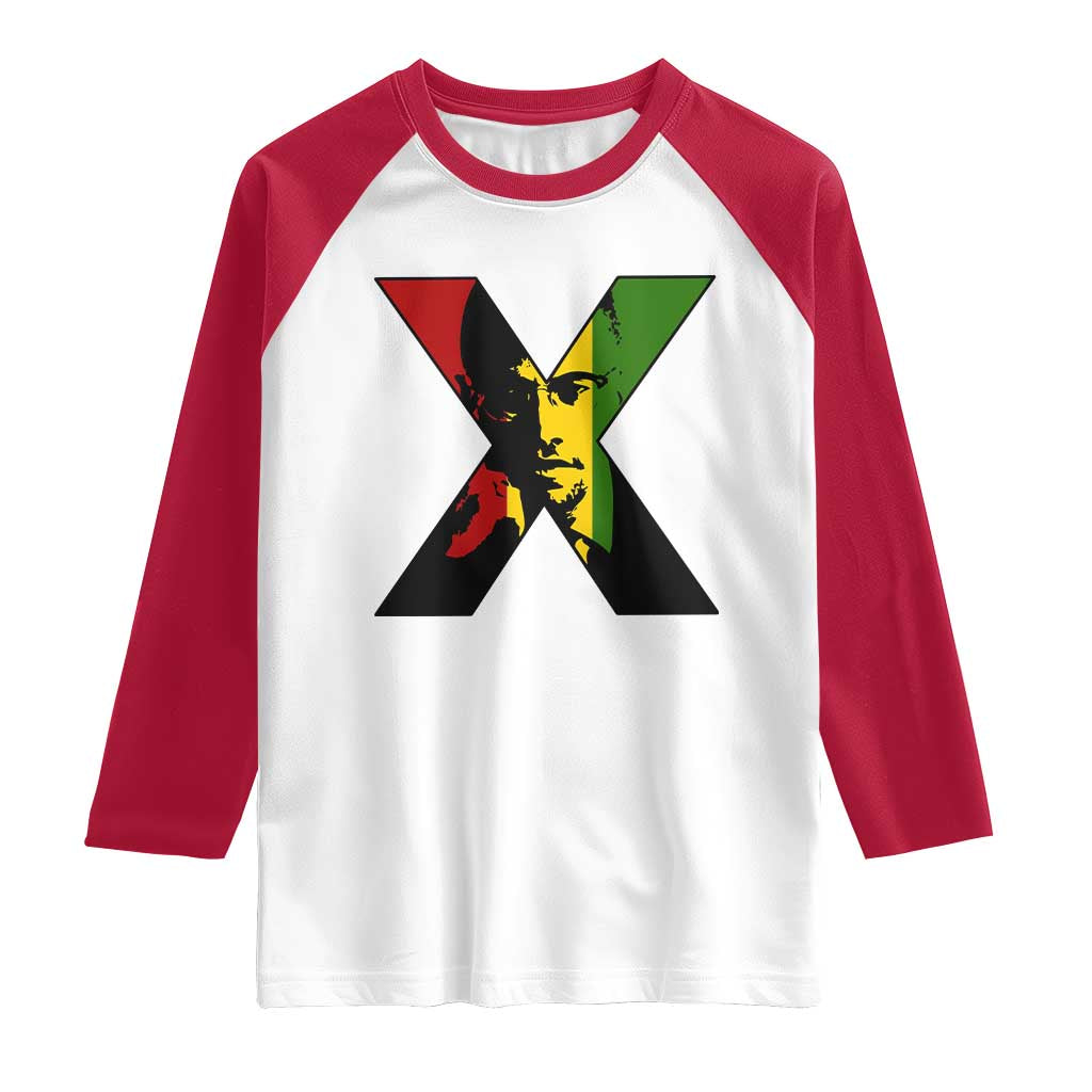 Malcolm X Raglan Shirt African American Heritage Gift - Wonder Print Shop