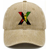 Malcolm X Washed Cotton Baseball Cap African American Heritage Gift