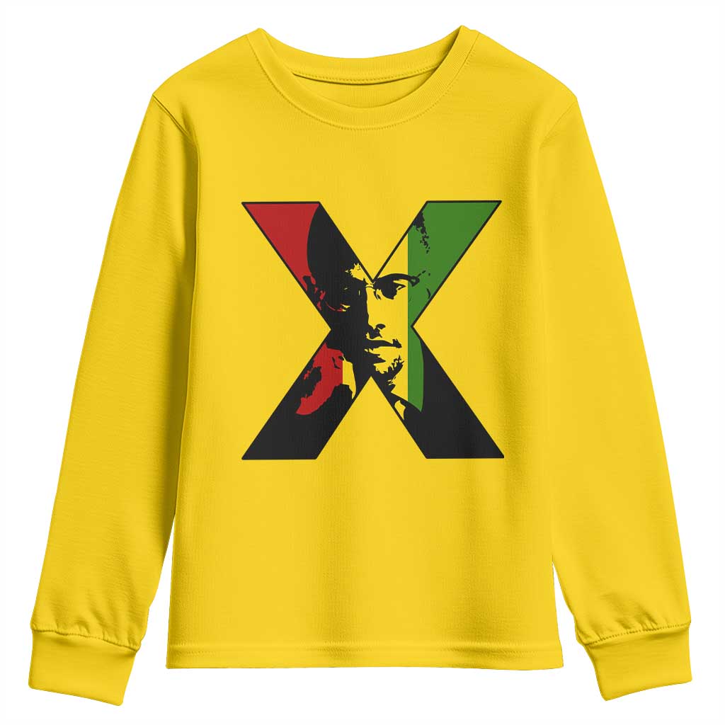 Malcolm X Youth Sweatshirt African American Heritage Gift - Wonder Print Shop