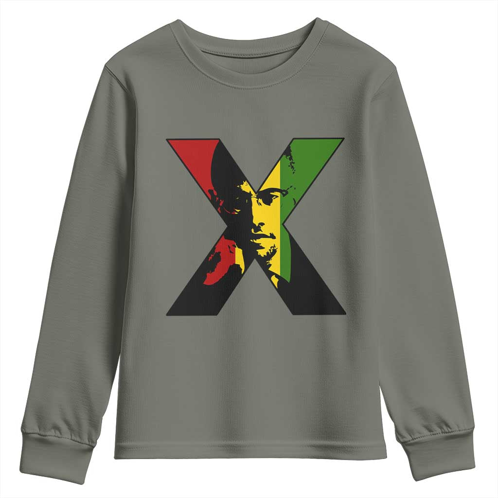 Malcolm X Youth Sweatshirt African American Heritage Gift - Wonder Print Shop