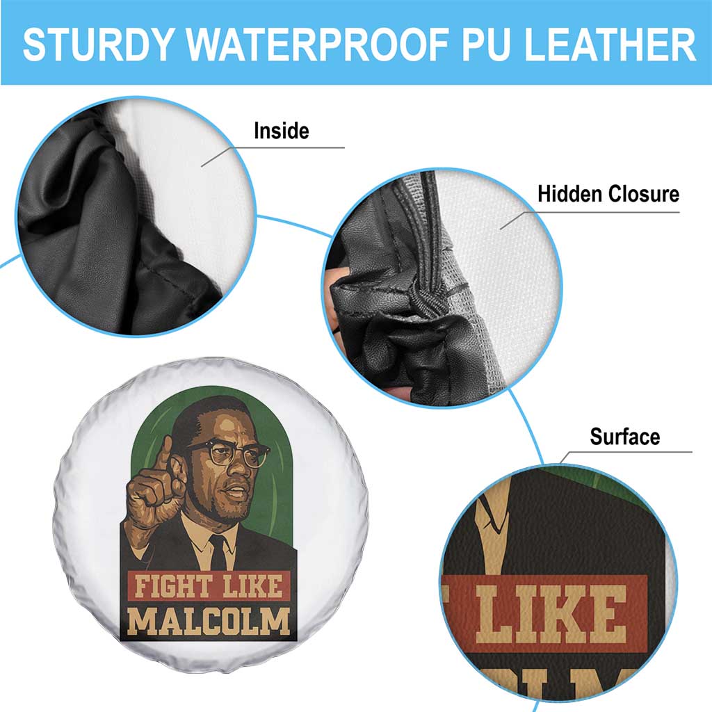 Fight Like Malcolm X Spare Tire Cover Black History Month Inspirational Gift - Wonder Print Shop