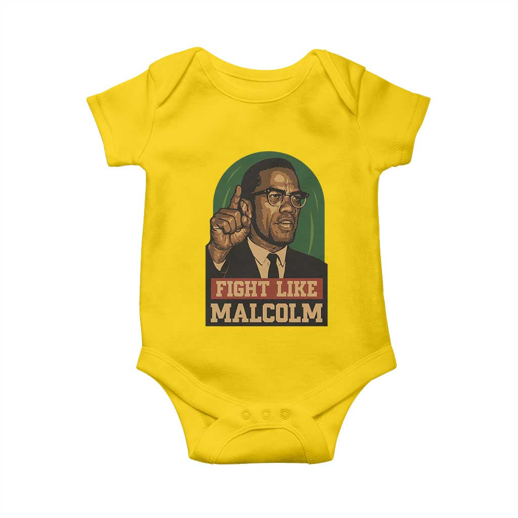 Fight Like Malcolm X Baby Onesie Black History Month Inspirational Gift - Wonder Print Shop