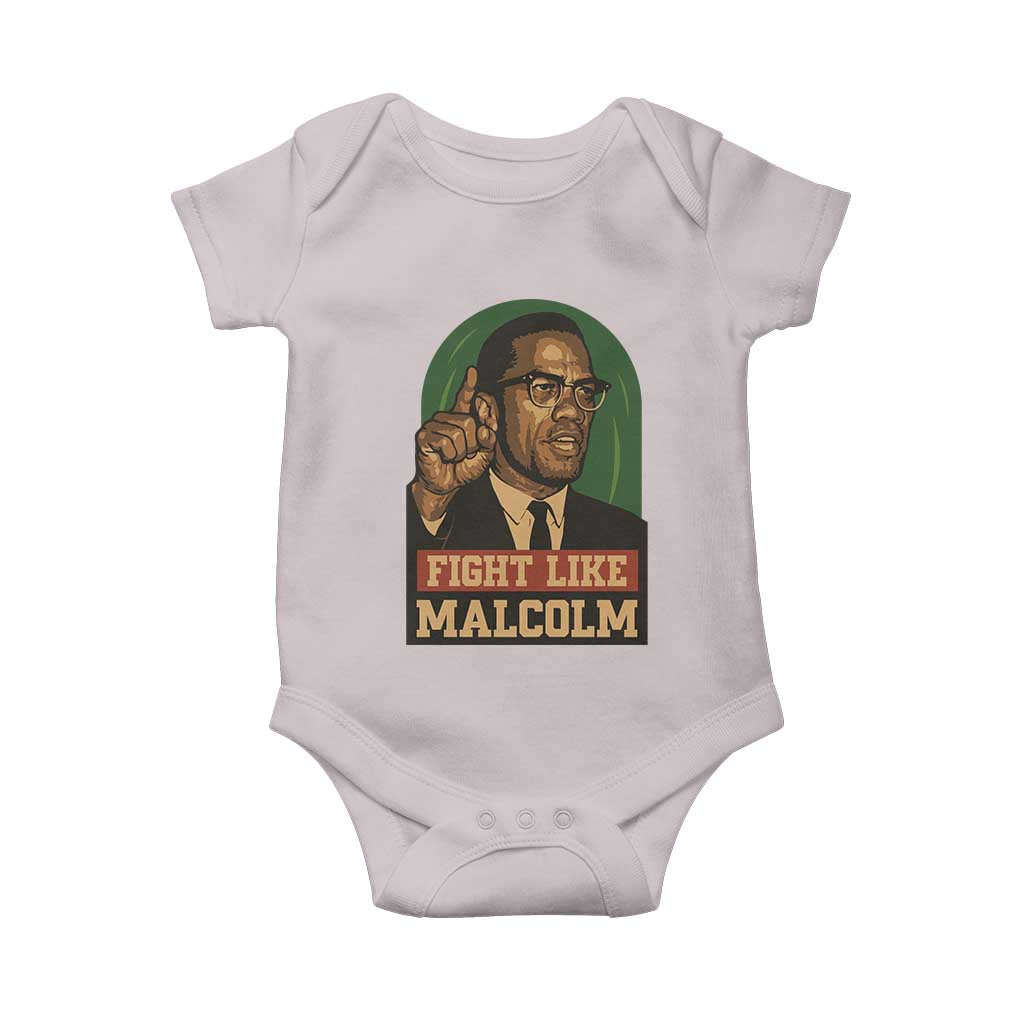 Fight Like Malcolm X Baby Onesie Black History Month Inspirational Gift - Wonder Print Shop